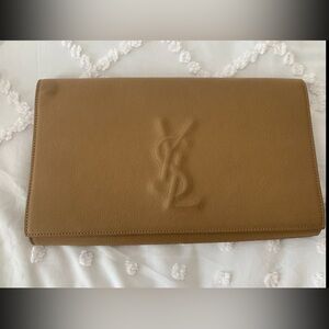 Nude Yves Saint Laurent leather clutch Belle De Jour - beige